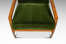 Load image into Gallery viewer, Rare Restored Danish Mid-Century Modern High-Back Lounge Chair in Beech, Velour &amp; Brass by Dan Johnson for Selig, Denmark, c. 1950s-ABT Modern
