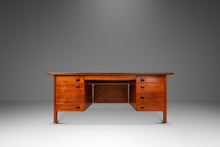Load image into Gallery viewer, Rare Restored Substantial Mid-Century Modern Executive Desk in Walnut by Edward Wormley for Dunbar, USA, c. 1950s-ABT Modern
