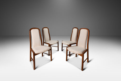 Rare Set of Four (4) Mid-Century Modern Dining Chairs in Teak & Bouclé by Benny Linden, Singapore, c. 1970's-ABT Modern