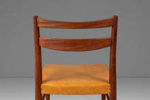 Load image into Gallery viewer, Rare Set of Four (4) Scandinavian Modern Dining Chairs in Teak &amp; Leather Attributed to Yngve Ekström for Gemla Diö, Sweden, c. 1950s-ABT Modern
