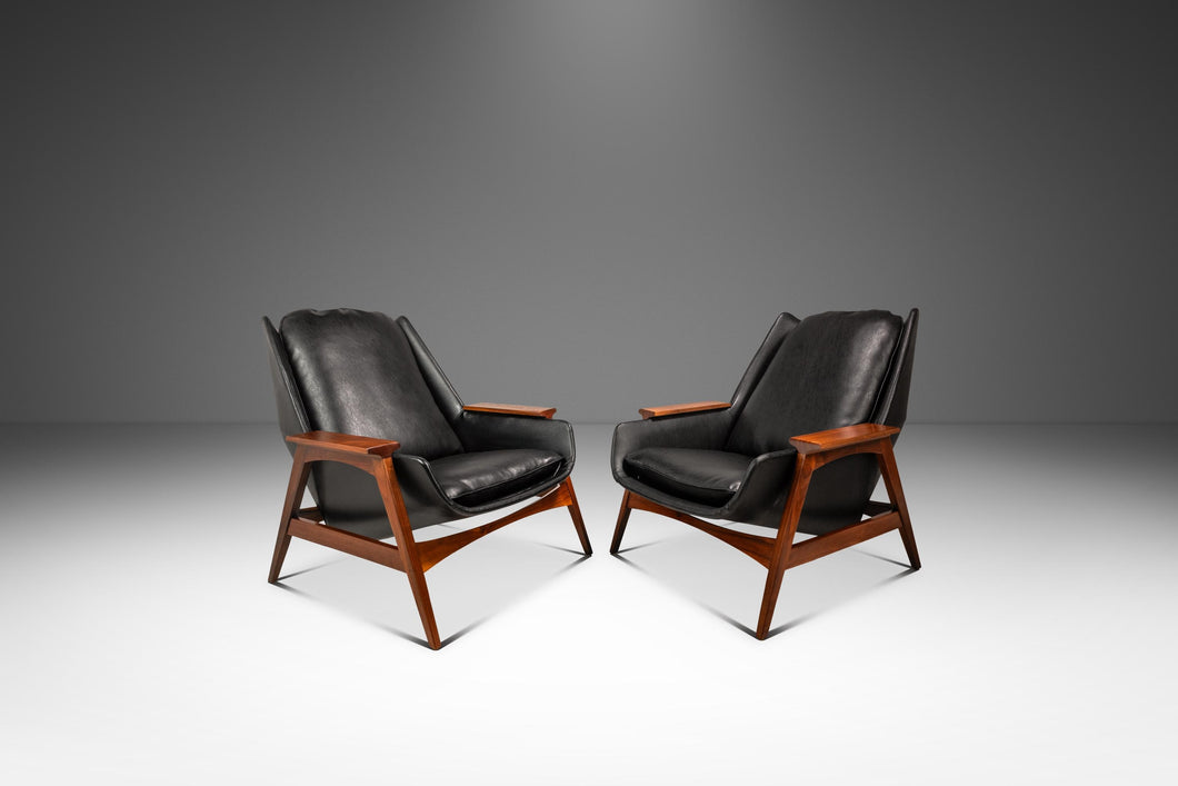 Rare Set of Two ( 2 ) Mid-Century Modern Model 800 Malabar Lounge Chairs by Mel Abitz for Galloway's, USA, c. 1959-ABT Modern