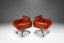 Load image into Gallery viewer, Rare Set of Two (2) Swivel Lounge Chairs in Leather by Frank Doerner for Doerner Faultless Limited Release for John Stuart, USA, c. 1970s-ABT Modern
