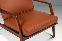Load image into Gallery viewer, Restored Danish Modern Model 596 Lounge Chair in Beech and Leather by Lawrence Peabody &amp; Ib Kofod Larsen for Selig, Denmark, c. 1950's
