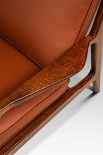 Load image into Gallery viewer, Restored Danish Modern Model 596 Lounge Chair in Beech and Leather by Lawrence Peabody &amp; Ib Kofod Larsen for Selig, Denmark, c. 1950's

