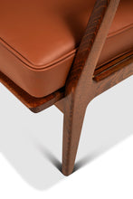 Load image into Gallery viewer, Restored Danish Modern Model 596 Lounge Chair in Beech and Leather by Lawrence Peabody &amp; Ib Kofod Larsen for Selig, Denmark, c. 1950's
