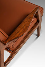 Load image into Gallery viewer, Restored Danish Modern Model 596 Lounge Chair in Beech and Leather by Lawrence Peabody &amp; Ib Kofod Larsen for Selig, Denmark, c. 1950's
