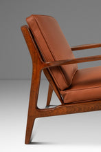 Load image into Gallery viewer, Restored Danish Modern Model 596 Lounge Chair in Beech and Leather by Lawrence Peabody &amp; Ib Kofod Larsen for Selig, Denmark, c. 1950's
