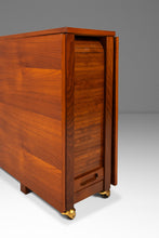 Load image into Gallery viewer, Restored Mid-Century Modern Space Saver Minimalist Hide Away Dropleaf Table w/ 4 Hidden Folding Chairs, Romania, c. 1960's-ABT Modern
