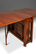 Load image into Gallery viewer, Restored Mid-Century Modern Space Saver Minimalist Hide Away Dropleaf Table w/ 4 Hidden Folding Chairs, Romania, c. 1960's-ABT Modern
