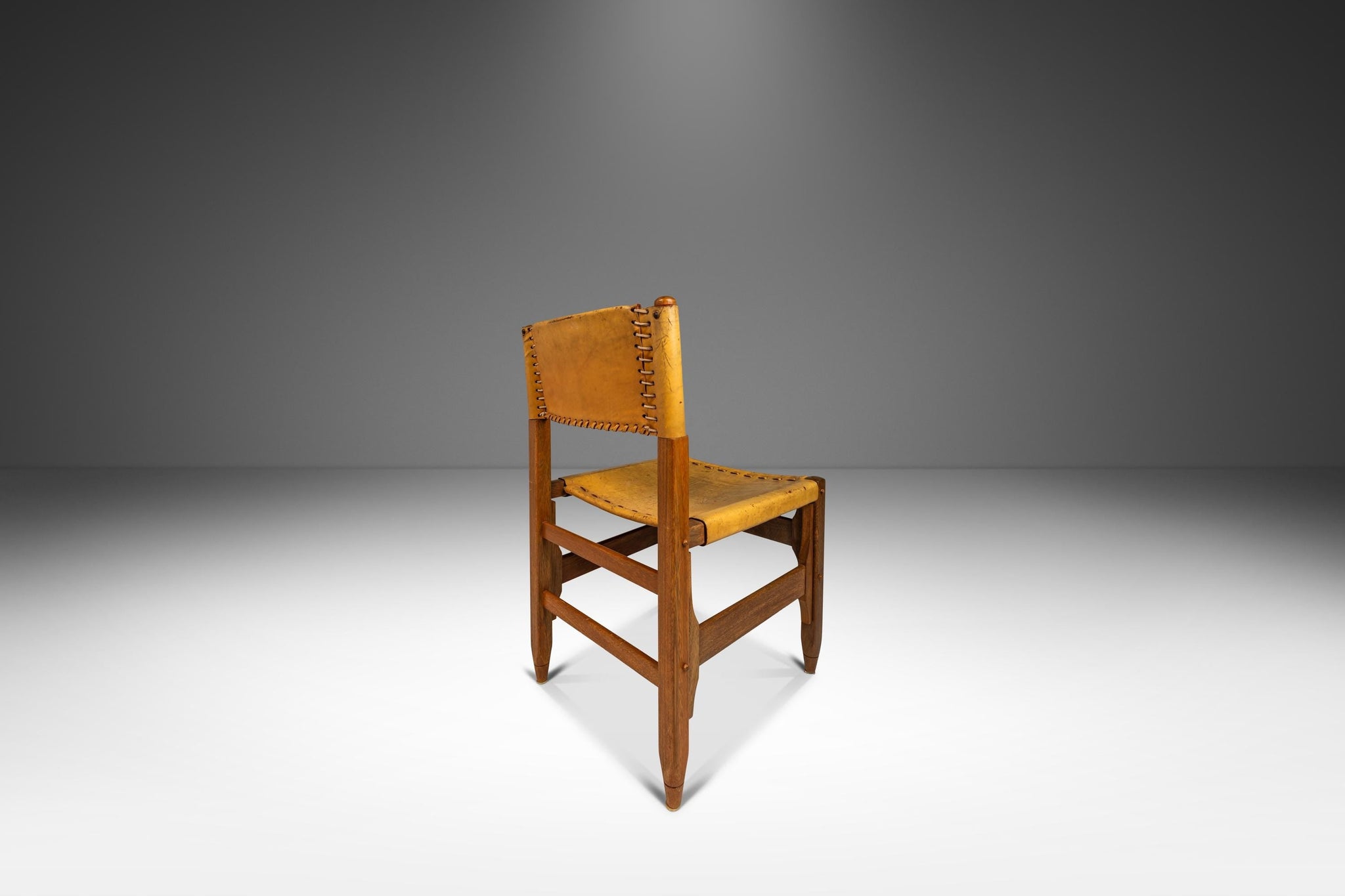 70s～80s Sylvia Ann's SEDONA-CAREFREE Safari Tanned Saddle Leather & Oak Lounge/Side Chair