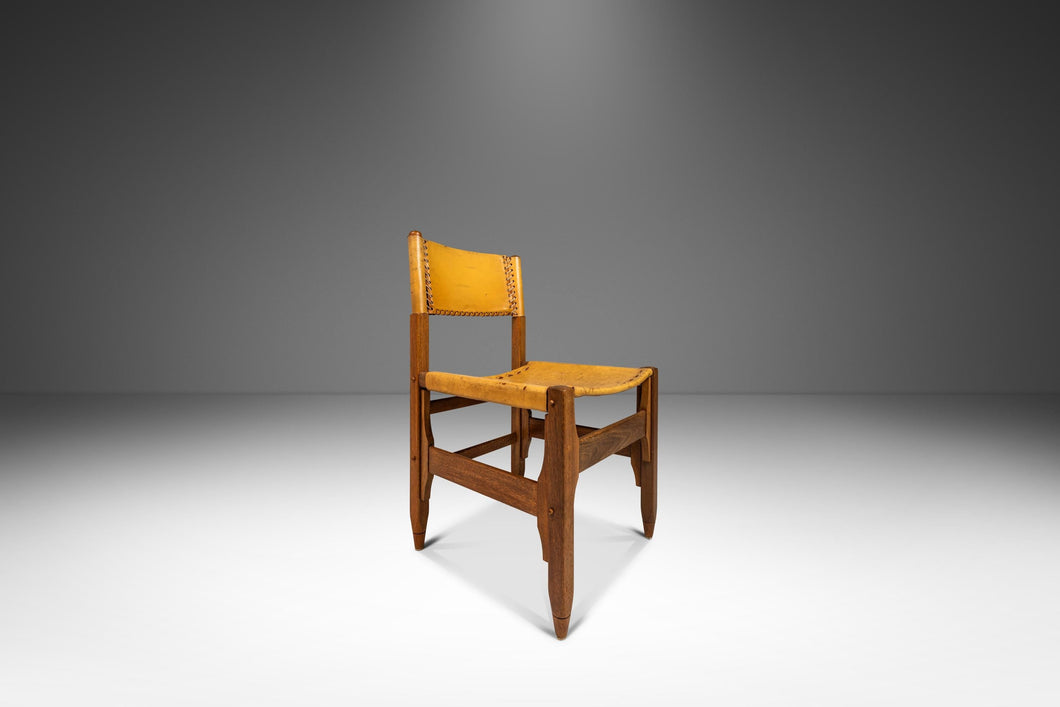 Safari Tanned Saddle Leather & Oak Lounge/Side Chair Designed by Biermann Werner for Arte Sano, Colombia, c. 1960's-ABT Modern