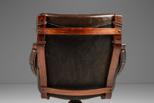 Load image into Gallery viewer, Scandinavian Mid-Century Modern Swivel Lounge Chair &amp; Ottoman Set in Leather and Beech, Scandinavia, c. 1970s-ABT Modern
