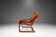 Load image into Gallery viewer, Scandinavian Modern Bentwood Lounge Chair in Original Cognac Leather &amp; Beech Attributed to Ingmar Relling for Westnofa, Norway, c. 1970s-ABT Modern
