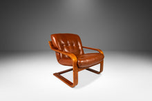 Load image into Gallery viewer, Scandinavian Modern Bentwood Lounge Chair in Original Cognac Leather &amp; Beech Attributed to Ingmar Relling for Westnofa, Norway, c. 1970s-ABT Modern
