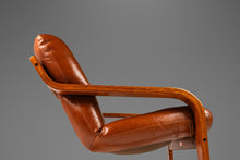 Load image into Gallery viewer, Scandinavian Modern Bentwood Lounge Chair in Original Cognac Leather &amp; Beech Attributed to Ingmar Relling for Westnofa, Norway, c. 1970s-ABT Modern
