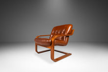 Load image into Gallery viewer, Scandinavian Modern Bentwood Lounge Chair in Original Cognac Leather &amp; Beech Attributed to Ingmar Relling for Westnofa, Norway, c. 1970s-ABT Modern
