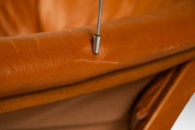 Load image into Gallery viewer, Scandinavian Modern Leather and Beech Wood Armchair / Lounge Chair by Göte Möbler, Sweden, c. 1970's-ABT Modern
