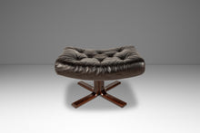 Load image into Gallery viewer, Scandinavian Modern Lounge Chair and Ottoman Set in Beech &amp; Leather by Soda Galvano for Vatne Mobler, Norway, c. 1970s-ABT Modern
