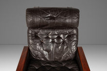 Load image into Gallery viewer, Scandinavian Modern Lounge Chair and Ottoman Set in Beech &amp; Leather by Soda Galvano for Vatne Mobler, Norway, c. 1970s-ABT Modern
