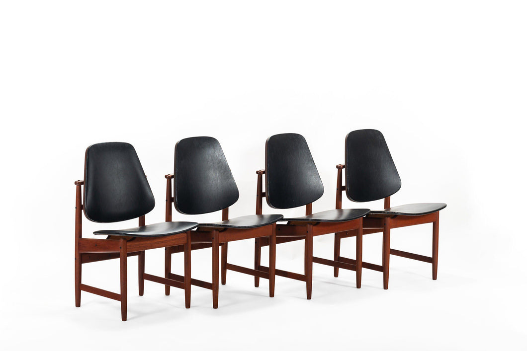 Set of 4 Arne Hovmand Olsen Dining Chairs in Teak, Denmark-ABT Modern