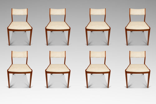 Set of Eight (8) Danish Mid-Century Modern Dining Chairs in Solid Teak & New Upholstery by D-SCAN, c. 1970's-ABT Modern