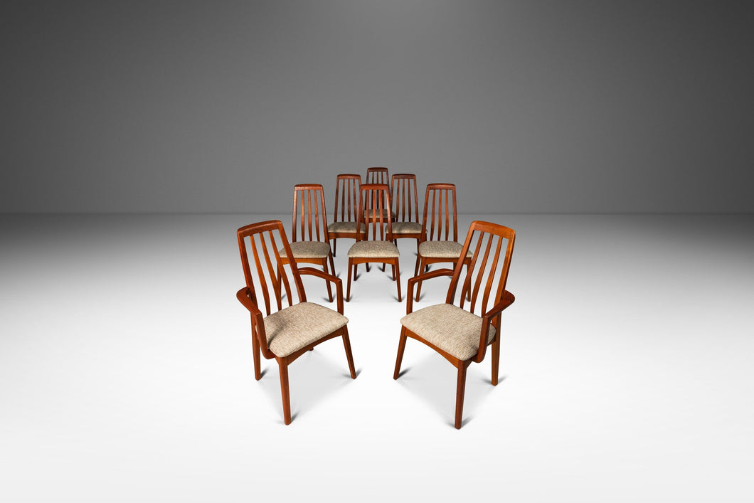 Set of Eight (8) Danish Modern Dining Chairs in Solid Teak and New Upholstery by Benny Linden for Benny Linden Design, c. 1970's-ABT Modern