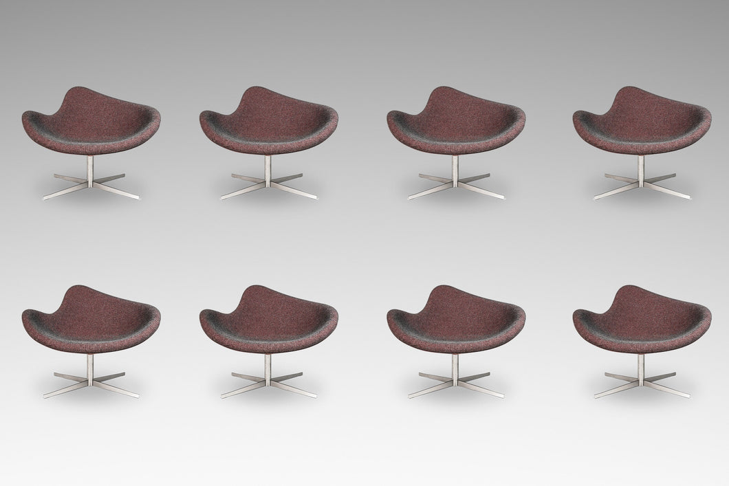 Set of Eight (8) Postmodern Swivel-Base 