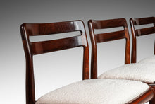 Load image into Gallery viewer, Set of Four (4) Danish Modern Model 382 Dining Chairs in Solid Mahogany &amp; Bouclé by H.W. Klein for Bramin Møbler, Denmark, c. 1960&#39;s-ABT Modern
