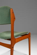 Load image into Gallery viewer, Set of Four (4) Danish Modern Model 49 Dining Chairs in Teak &amp; Original Fabric by Erik Buch for O. D. Møbler, Denmark, c. 1990s-ABT Modern

