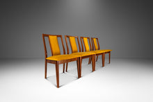 Load image into Gallery viewer, Set of Four (4) Mid-Century Modern Dining Chairs in Walnut &amp; Yellow Felt in the Manner of Edward Wormley, USA, c. 1960s-ABT Modern
