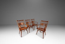 Load image into Gallery viewer, Set of Four (4) Mid-Century Modern Windsor "Centennial" Dining Armchairs in Solid Walnut by Kipp Stewart for Drexel, USA, c. 1960's-ABT Modern
