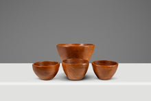 Load image into Gallery viewer, Set of Four ( 4 ) Mid-Century Organic Modern Wood-Turned Salad / Serving Bowls in Solid Burmese Teak, c. 1970's-ABT Modern
