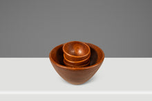 Load image into Gallery viewer, Set of Four ( 4 ) Mid-Century Organic Modern Wood-Turned Salad / Serving Bowls in Solid Burmese Teak, c. 1970's-ABT Modern
