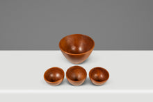 Load image into Gallery viewer, Set of Four ( 4 ) Mid-Century Organic Modern Wood-Turned Salad / Serving Bowls in Solid Burmese Teak, c. 1970's-ABT Modern
