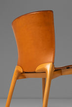 Load image into Gallery viewer, Set of Four (4) Patinaed Italian Scadinavian Modern 'Cos' Dining Chairs in Beech &amp; Leather by Josep Lluscà for Cassina, Italy, c. 1990s-ABT Modern
