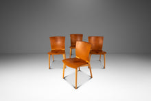 Load image into Gallery viewer, Set of Four (4) Patinaed Italian Scadinavian Modern 'Cos' Dining Chairs in Beech &amp; Leather by Josep Lluscà for Cassina, Italy, c. 1990s-ABT Modern
