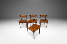 Load image into Gallery viewer, Set of Four (4) Rare Mid-Century Danish Modern Dining Chairs in Beech &amp; Leather by Ib Kofod-Larsen for Selig, Denmark, c. 1960s-ABT Modern
