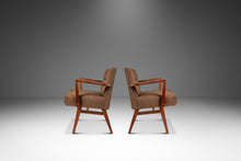 Load image into Gallery viewer, Set of Four (4) Rare Mid-Century Modern Model C-108 Armchairs in Walnut &amp; Brown Bouclé by Jens Risom for Jens Risom Design, USA, c. 1950s-ABT Modern
