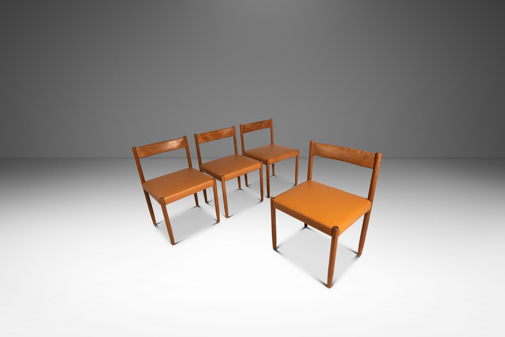 Set of Four (4) Restored Mid-Century Danish Modern Dining Chairs in Te