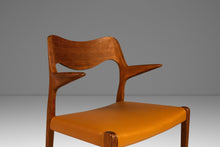 Load image into Gallery viewer, Set of Six (6) Bespoke Møller Model #71 Dining Chairs in Solid Teak &amp; Leather by Niels Møller for J.L. Møllers Møbelfabrik, Denmark, 1960&#39;s-ABT Modern
