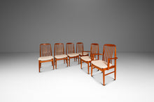 Load image into Gallery viewer, Set of Six (6) Danish Modern Sculptural Dining Chairs in Teak &amp; New Fabric by Benny Linden for Benny Linden Designs, Thailand, c. 1970s-ABT Modern
