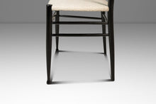 Load image into Gallery viewer, Set of Six (6) Mid-Century Italian Modern Bespoke Ebonized Dining Chairs in White Bouclé After Gio Ponti, Italy, c. 1960's-ABT Modern
