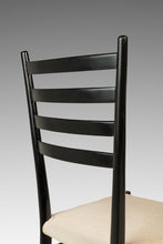 Load image into Gallery viewer, Set of Six (6) Mid-Century Italian Modern Bespoke Ebonized Dining Chairs in White Bouclé After Gio Ponti, Italy, c. 1960's-ABT Modern
