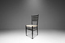 Load image into Gallery viewer, Set of Six (6) Mid-Century Italian Modern Bespoke Ebonized Dining Chairs in White Bouclé After Gio Ponti, Italy, c. 1960's-ABT Modern
