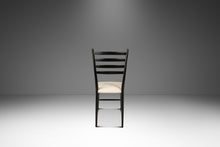 Load image into Gallery viewer, Set of Six (6) Mid-Century Italian Modern Bespoke Ebonized Dining Chairs in White Bouclé After Gio Ponti, Italy, c. 1960's-ABT Modern
