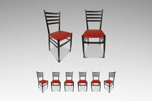 Load image into Gallery viewer, Set of Six (6) Mid-Century Italian Modern Dining Chairs w/ New Vinyl Upholstery Designed After Gio Ponti, Italy, c. 1960's-ABT Modern
