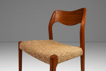 Load image into Gallery viewer, Set of Six (6) Møller Model #71 Dining Chairs in Solid Teak Original Fabric &amp; by Niels Møller for J.L. Møllers Møbelfabrik, Denmark, 1960&#39;s-ABT Modern
