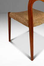 Load image into Gallery viewer, Set of Six (6) Møller Model #71 Dining Chairs in Solid Teak Original Fabric &amp; by Niels Møller for J.L. Møllers Møbelfabrik, Denmark, 1960&#39;s-ABT Modern
