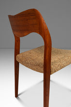 Load image into Gallery viewer, Set of Six (6) Møller Model #71 Dining Chairs in Solid Teak Original Fabric &amp; by Niels Møller for J.L. Møllers Møbelfabrik, Denmark, 1960&#39;s-ABT Modern
