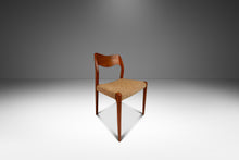 Load image into Gallery viewer, Set of Six (6) Møller Model #71 Dining Chairs in Solid Teak Original Fabric &amp; by Niels Møller for J.L. Møllers Møbelfabrik, Denmark, 1960&#39;s-ABT Modern
